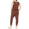Amazon Essentials Women’s Studio Terry Stretchy Jumpsuit for Exercise (Available in Plus Size)(Black Brown Animal Print)