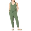 Amazon Essentials Women’s Studio Terry Stretchy Jumpsuit for Exercise (Available in Plus Size)(Military Green)