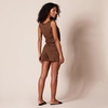 Amazon Essentials Women’s Studio Terry V Neck Romper, Stretchy Exercise Loungewear, Soft(Black Brown Animal Print)