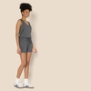 Amazon Essentials Women’s Studio Terry V Neck Romper, Stretchy Exercise Loungewear, Soft(Charcoal Heather)