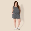 Amazon Essentials Women’s Studio Terry V Neck Romper, Stretchy Exercise Loungewear, Soft(Charcoal Heather)
