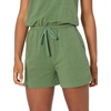 Amazon Essentials Women’s Studio Terry V Neck Romper, Stretchy Exercise Loungewear, Soft(Military Green)