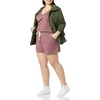 Amazon Essentials Women’s Studio Terry V Neck Romper, Stretchy Exercise Loungewear, Soft(Plum Heather)