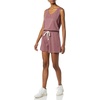 Amazon Essentials Women’s Studio Terry V Neck Romper, Stretchy Exercise Loungewear, Soft(Plum Heather)