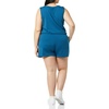 Amazon Essentials Women’s Studio Terry V Neck Romper, Stretchy Exercise Loungewear, Soft(Teal Blue)