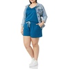 Amazon Essentials Women’s Studio Terry V Neck Romper, Stretchy Exercise Loungewear, Soft(Teal Blue)