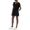 Amazon Essentials Women’s Supersoft Terry Short-Sleeve V-Neck Romper (Previously Daily Ritual)(Black)