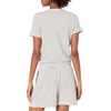 Amazon Essentials Women’s Supersoft Terry Short-Sleeve V-Neck Romper (Previously Daily Ritual)(Black White Thin Stripe)