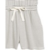 Amazon Essentials Women’s Supersoft Terry Short-Sleeve V-Neck Romper (Previously Daily Ritual)(Black White Thin Stripe)