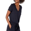 Amazon Essentials Women’s Supersoft Terry Short-Sleeve V-Neck Romper (Previously Daily Ritual)(Navy)