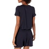 Amazon Essentials Women’s Supersoft Terry Short-Sleeve V-Neck Romper (Previously Daily Ritual)(Navy)