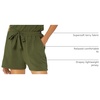 Amazon Essentials Women’s Supersoft Terry Short-Sleeve V-Neck Romper (Previously Daily Ritual)(Olive)
