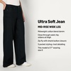 Amazon Essentials Women’s Ultra Soft Mid-Rise Wide Leg Jeans(Black)