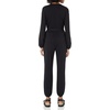 Amazon Essentials Women’s Versatile Knit Surplice Jumpsuit with Sleeves, Elastic Waist (Available in Plus Size)(Black)