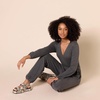 Amazon Essentials Women’s Versatile Knit Surplice Jumpsuit with Sleeves, Elastic Waist (Available in Plus Size)(Charcoal Heather)