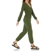 Amazon Essentials Women’s Versatile Knit Surplice Jumpsuit with Sleeves, Elastic Waist (Available in Plus Size)(Dark Olive)