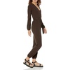 Amazon Essentials Women’s Versatile Knit Surplice Jumpsuit with Sleeves, Elastic Waist (Available in Plus Size)(Espresso)