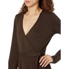 Amazon Essentials Women’s Versatile Knit Surplice Jumpsuit with Sleeves, Elastic Waist (Available in Plus Size)(Espresso)