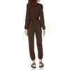 Amazon Essentials Women’s Versatile Knit Surplice Jumpsuit with Sleeves, Elastic Waist (Available in Plus Size)(Espresso)