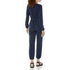 Amazon Essentials Women’s Versatile Knit Surplice Jumpsuit with Sleeves, Elastic Waist (Available in Plus Size)(Navy)