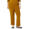 Amazon Essentials Women’s Wide Rib Flared Ankle Pant (Previously Daily Ritual)(Brown)