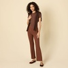 Amazon Essentials Women’s Wide Rib Flared Ankle Pant (Previously Daily Ritual)(Chocolate)