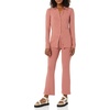 Amazon Essentials Women’s Wide Rib Flared Ankle Pant (Previously Daily Ritual)(Terracotta)