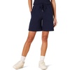 Amazon Essentials Women’s Fleece High Rise Bermuda Shorts with Elastic Waist and Drawstring (Plus Size Available)(Navy)