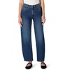 Amazon Essentials Women’s High-Rise Barrel Leg Jeans(Stone Dark Wash)