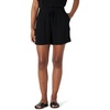 Amazon Essentials Women’s High-Rise Relaxed-Fit Fluid Twill Pull-On Shorts(Black)
