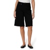 Amazon Essentials Women’s Relaxed-Fit Mid-Rise Long Jean Shorts(Black)