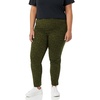Amazon Essentials Women’s Slim-Fit Bi-Stretch Side Zip Ankle Pant(Black Olive Animal Print)
