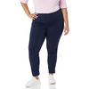 Amazon Essentials Women’s Slim-Fit Bi-Stretch Side Zip Ankle Pant(Navy)