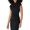 Amazon Essentials Women’s Slim-Fit Extended-Sleeve Ruched Matte Jersey Top with Mock Neck(Black)