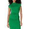 Amazon Essentials Women’s Slim-Fit Extended-Sleeve Ruched Matte Jersey Top with Mock Neck(Emerald Green)
