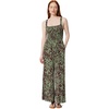 Amazon Essentials Women’s Square Neck Wide Leg Sleeveless Jumpsuit(Sage Green Abstract Palms)