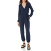 Amazon Essentials Women’s Versatile Knit Surplice Jumpsuit with Sleeves, Elastic Waist (Available in Plus Size)(Navy)