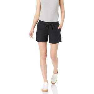 Amazon Essentials Women’s 5″ Inseam Drawstring Linen Blend Shorts with Elastic Waist (Available in Plus Size)(Black)