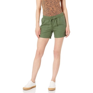 Amazon Essentials Women’s 5″ Inseam Drawstring Linen Blend Shorts with Elastic Waist (Available in Plus Size)(Military Green)