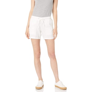Amazon Essentials Women’s 5″ Inseam Drawstring Linen Blend Shorts with Elastic Waist (Available in Plus Size)(White)