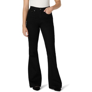 Amazon Essentials Women’s High Stretch Flattering High-Rise Flare Jeans(Black)