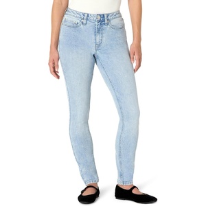 Amazon Essentials Women’s High Stretch Mid-Rise Skinny Jean(Iced Blue Light Wash)
