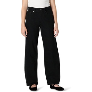 Amazon Essentials Women’s High-Rise Barrel Leg Jeans(Black)
