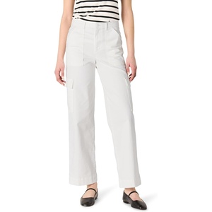 Amazon Essentials Women’s High-Rise Relaxed-Fit Stretchy Full-Length Cargo Pants(White)