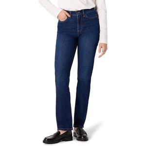 Amazon Essentials Women’s High-Rise Straight Leg Jean(Dark Shadow Wash)