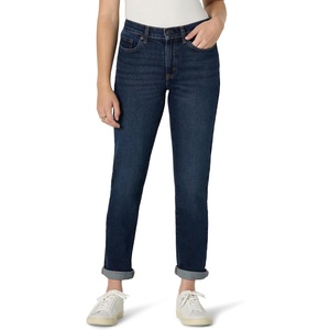 Amazon Essentials Women’s Low Stretch Mid-Rise Classic-Roll Boyfriend Crop Jeans(Dark Midnight Wash)