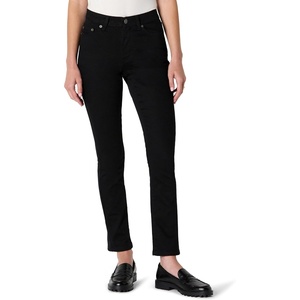 Amazon Essentials Women’s Medium Stretch Slim-Fit Mid-Rise Straight Leg Jeans(Black)