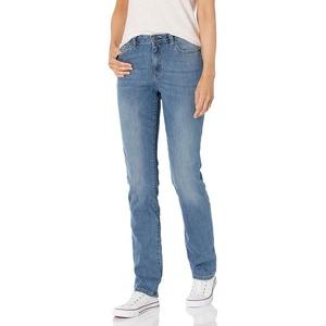 Amazon Essentials Women’s Mid Rise Slim Straight Stretch Denim Jeans – Discontinued Colors(New Light Wash)