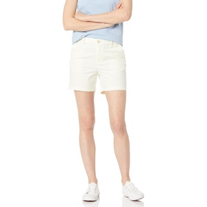 Amazon Essentials Women’s Mid-Rise Slim-Fit 5 Inch Inseam Khaki Shorts (Available in Straight and Curvy Fits)(Cream)