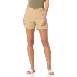 Amazon Essentials Women’s Mid-Rise Slim-Fit 5 Inch Inseam Khaki Shorts (Available in Straight and Curvy Fits)(Khaki Brown)